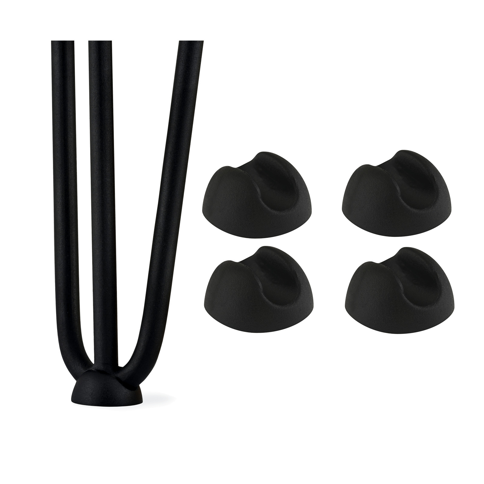 Cuatro protectores de silicona para horquillas Cuatro protectores de pata de horquilla negros