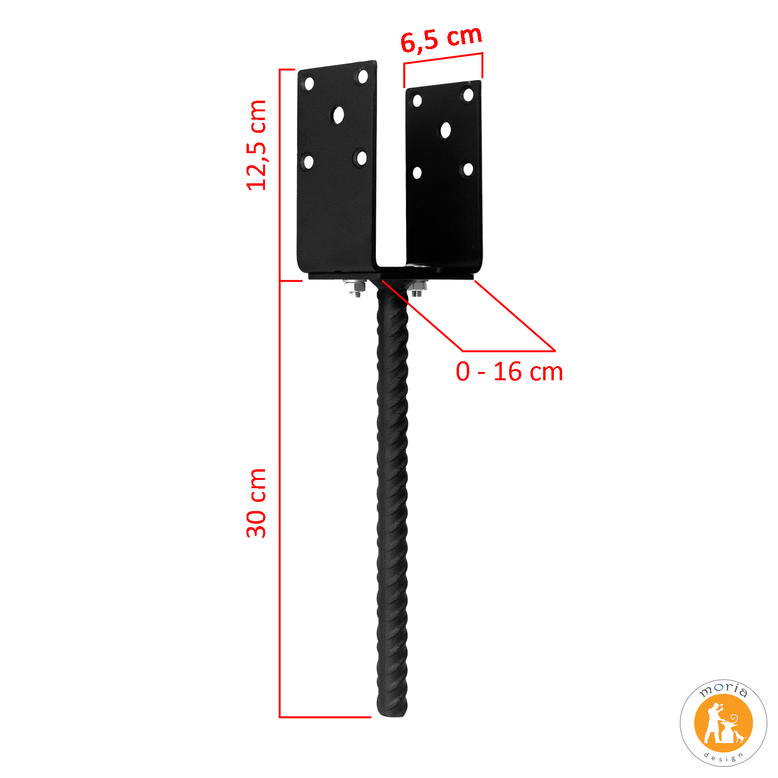 Metalowa regulowana kotwa do słupów drewnianych Metalowa kotwa do słupów drewnianych