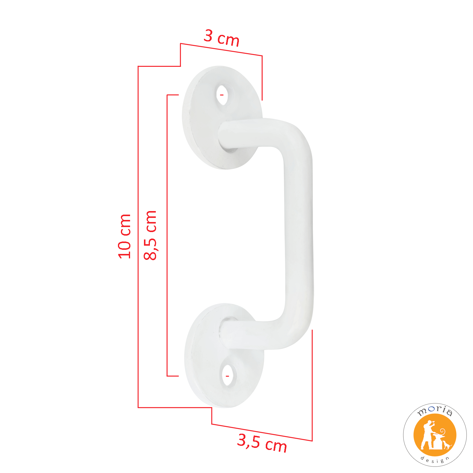Rustykalny uchwyt meblowy w kolorze białym do mebli cottage Uchwyt meblowy w kolorze białym